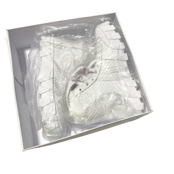 SCHUTZ LOOMIS WHITE SNAKE HIGH CANO TRACTOR SNEAKERS - Picture 8 of 13